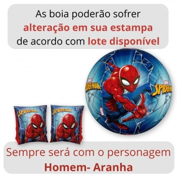 Kit Capa e Forro para Piscina 3000 Lts + Bola e Boia de Brao Homem Aranha (piscina No Inclusa)