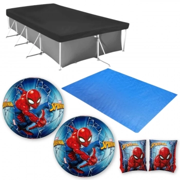 Capa e Forro para Piscina 3000l + 2 Bolas e Boia Homem Aranha