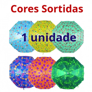 Kit 2 Unidades Cadeira Praia 4 Posies + Guarda-sol Estampado + Caixa Trmica 6lts