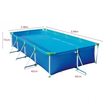 Piscina 6200 Litros com Capa + Forro + Guarda Sol Azul Escuro 1,60m