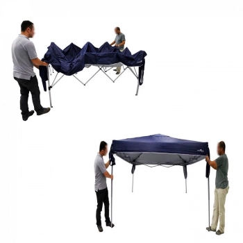 Tenda Gazebo Articulado Trixx 3m X 3m Azul + Carrinho de Praia com Avano