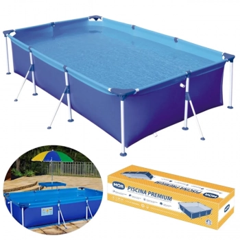 Kit Piscina 3700 L + Capa e Forro Mor + Boia e Bola Homem Aranha