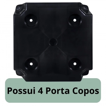 Mesa de Apoio Plstica Bel Multiuso com Porta-copos Preta Pequena