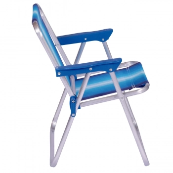 Cadeira de Praia Infantil Mor Alta Dobravel em Aluminio Azul