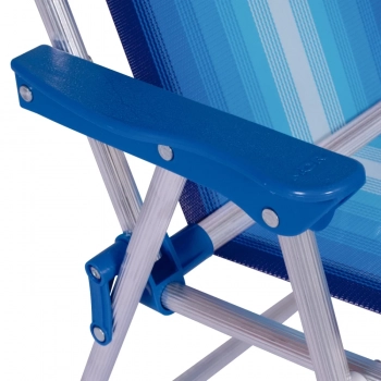 Cadeira de Praia Infantil Mor Alta Dobravel em Aluminio Azul