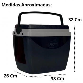 Caixa Trmica 18 Litros Preta Cooler com Ala Mor para Camping e Praia