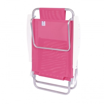 Kit Praia 2 Cadeiras Reclinveis Rosa Mor + Guarda Sol 2,20m