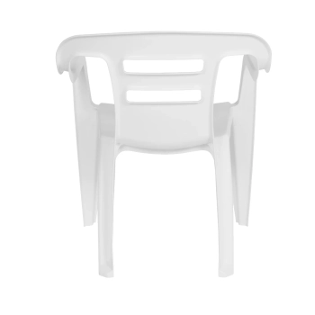 Mesa Bela Vista 70 CM Branca MOR + 4 Cadeiras Poltronas Brancas GARDEN