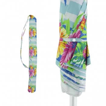 Guarda-sol Prosa Floral 2,40 M Articulado com Bolsa Praia Piscina