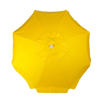 Kit Guarda Sol Praia Amarelo 1,60 M + Base Branca 18 L / 22 Kg