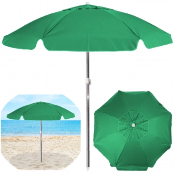 Kit Guarda Sol Praia Verde Claro 1,60 + Base Branca 18 L / 22 Kg