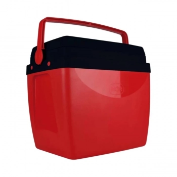 Kit para Praia Preto e Vermelho Guarda-sol 1,60m + Cooler 26l