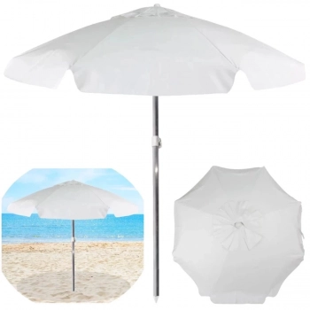 Kit Duas Cadeiras de Praia Sunny Dobrvel + Guarda Sol 2 M Branco