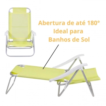 Kit Cadeira de Praia Sunny + Esteira de Palha com Ala Amarelo