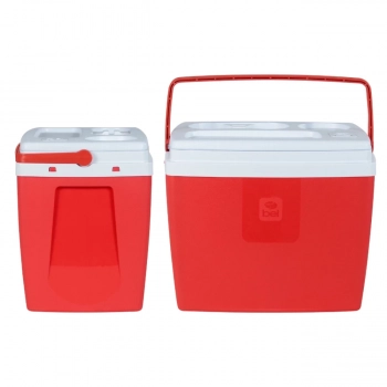 Kit Praia Vermelho Guarda Sol Bagum Articulado 2 M + Caixa Trmica Cooler 19 L