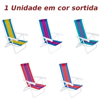 Kit Praia com Caixa Trmica Cooler 26 L + 2 Cadeiras Coloridas