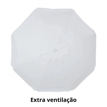 Kit Guarda Sol Praia Branco 1,60 M + Base Branca 18 L / 22 Kg