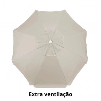 Kit Guarda Sol Praia Piscina Bege 2 M + 2 Cadeiras + Carrinho com Avano