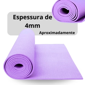 Kit Colchonete Lilas 1,73 M + Bloco de Apoio para Yoga + Bola Pilates Donut Exerccios Yoga