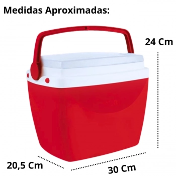 Caixa Termica Vermelha Cooler Pequeno 6 Litros Mor / 8 Latas / para Lanches e Bebidas