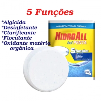 Kit Escova Curva 45,7 Cm Piscinas Fibra e Alvenaria + Clorador Flutuante Grande + 2 Pastilhas 5 em 1