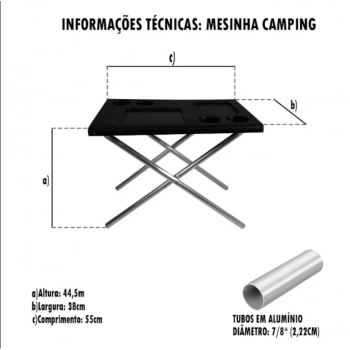 Kit Mesa Multiuso Dobrvel Porttil Preta + Caixa Trmica 18 L Verde e Preta para Camping/ Praia e Pesca