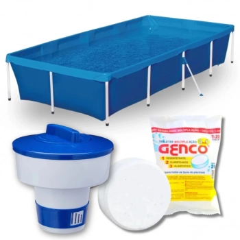 Kit Piscina de Armao 3000 Litros Mor + Flutuador Grande + Pastilha de Cloro