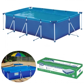 Kit Piscina 5000 L + Capa, Forro + Aspirador + Peneira + Haste 1,40 M + Mini Flutuador + 50 Und Mini Pastilha 2g