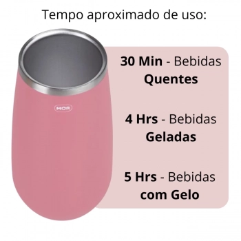 Copo Trmico Rose 165 Ml para Champagne Espumante Drink em Ao Inox para Sucos, Cafs e Chs