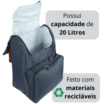 Bolsa Trmica 20 Litros Kit Picnic Park Ntk Mochila Cooler 29 Itens para Camping / Praia / Cerveja e Lanches