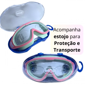 culos de Natao com Bandana Proteo Uv/ Antiembaante Rosa e Verde Mergulho Piscina Master Mor