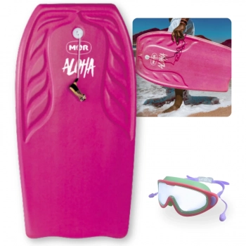 Kit Oculos de Natao Proteo Uv/ Antiembaante Rosa + Prancha Bodyboard 1 M X 54 Cm