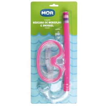 Conjunto Mscara de Mergulho e Snorkel Infantil Rosa