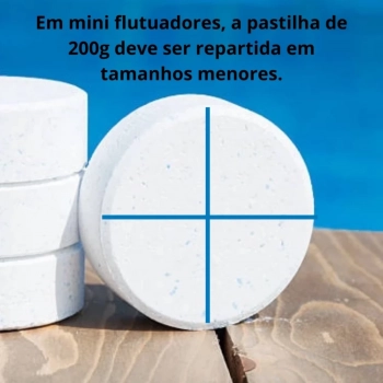 Kit Mini Flutuador + 1 Pastilha de Cloro 200g para Piscinas