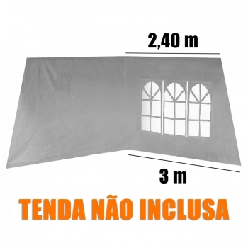 2 Paredes para Tenda com Topo 2,40 M X Base 3 M em Rfia Mor