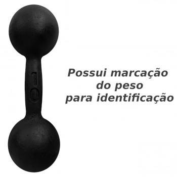 Halter Peso Academia 10 Kg Ferro Fundido Preto