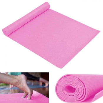 Kit Colchonete Tapete para Yoga Ginstica Eva Rosa + Aparelho Abdominal Treino Musculao Tonificao