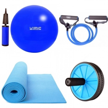 Kit Bola 65 Cm + Bomba + Tapete Colchonete + Roda + Extensor