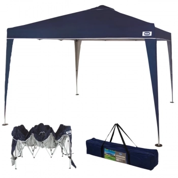 Kit Tenda Gazebo Base e Topo 3x3 M + 3 Paredes Laterais Azul