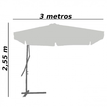 Ombrelone Suspenso com Alavanca 3 M Dimetro Verde