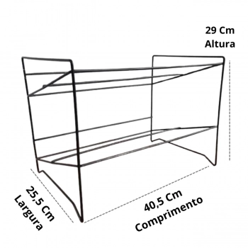 Suporte para Calados Sapateira Preta para 4 Pares Ao Pintado / Forma