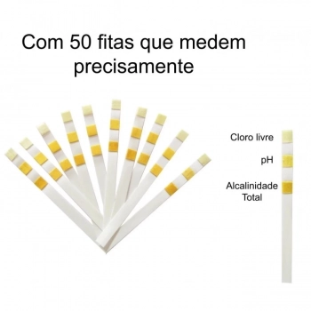 Kit 2 Flutuadores + 20 Pastilhas de Cloro 3 em 1 + 50 Unidades Fita Avaliar